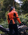 Amelia Orange - Motorrad-Lederjacke für Damen