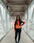 Amelia Orange - Motorrad-Lederjacke für Damen
