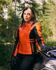 Amelia Orange - Motorrad-Lederjacke für Damen