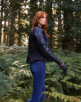 Amelia Black - Motorrad-Lederjacke für Damen