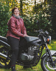 Damen-Motorrad-Leggings mit geripptem Knie-Design
