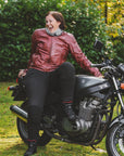 Damen-Motorrad-Leggings mit geripptem Knie-Design