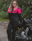 Damen-Motorrad-Leggings mit geripptem Knie-Design