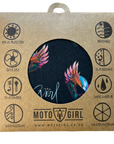 Moto Girl product packaging with floral design and brand logo on a white background