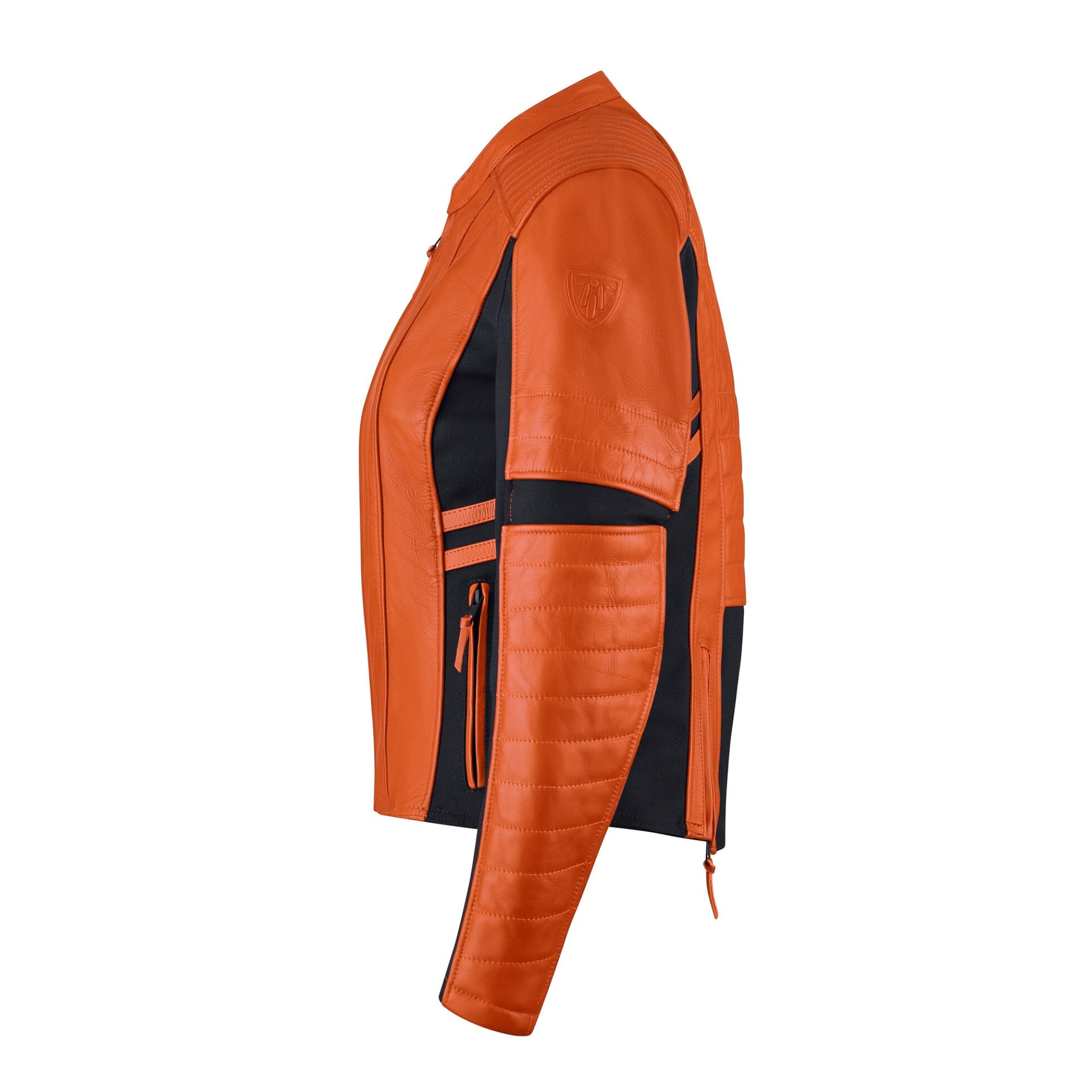 Amelia Orange Motorrad-Lederjacke für Damen – Moto Lounge