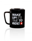 WAKE UP IT'S TIME TO RIDE BLACK COFFE MUG FROM SHIMA