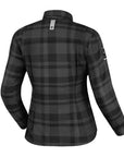 Black and grey lumberjack style women's motorcycle shirt from Shima