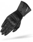 black long leather motorcycle gloves STX Shima