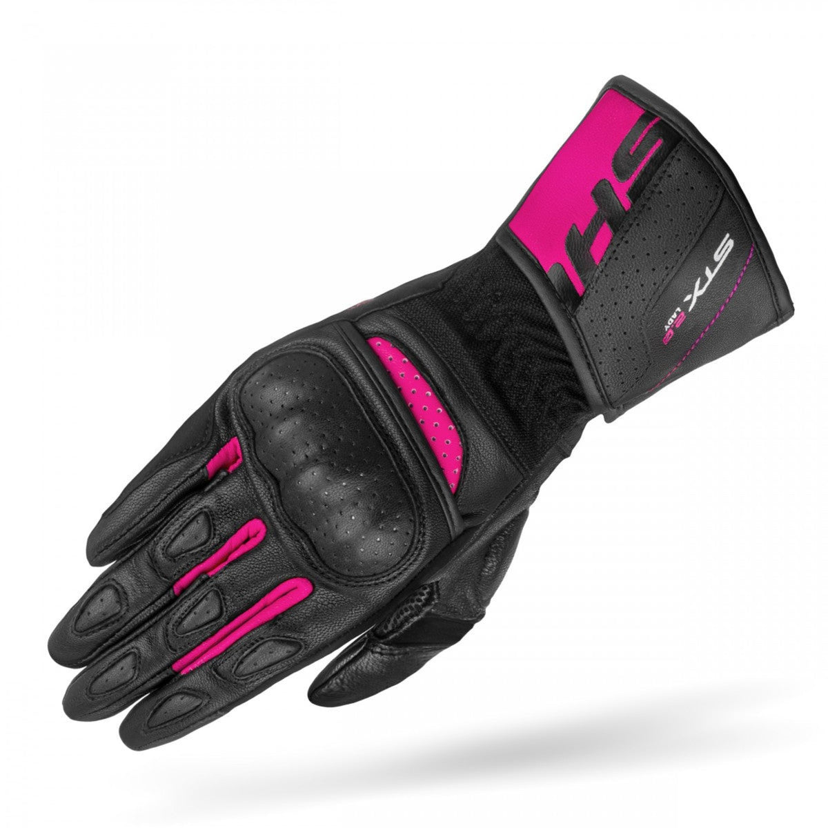 pinke motorrad handschuhe STX 2.0 LADY PINK Swash Pink 90s Gloves (Size):XL Hop-sport HS-010H Weiß Gebraucht Wittkopp