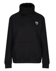 high neck black sweatshirt with motogirl logo in front