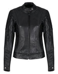 Black leather Valerie jacket with zipper from moto girl