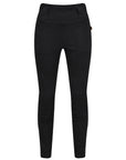 black women's motorcycle ribbed knee design leggings from MotoGirl from the front