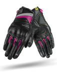 Black and pink women's motorcycle gloves Rush lady from Shima