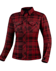 Red lumberjack women's motorcycle shirt from Shima