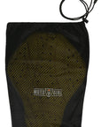 Yellow back protector for motorcycle jackets in a Moto Girl black bag