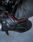 Exo black and red female motorcycle sneaker from Shima close up