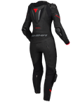 Black and red women's motorcycle racing suit from Shima from the back