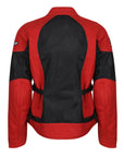 The back of Women's motorcycle summer mesh Jodie jacket from Motogirl in red and black