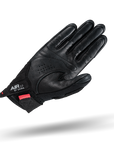 the palm of the black leather and textile women motorcycle gloves from shima