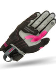 Black and pink women's motorcycle glove from Shima with grey details in the palm