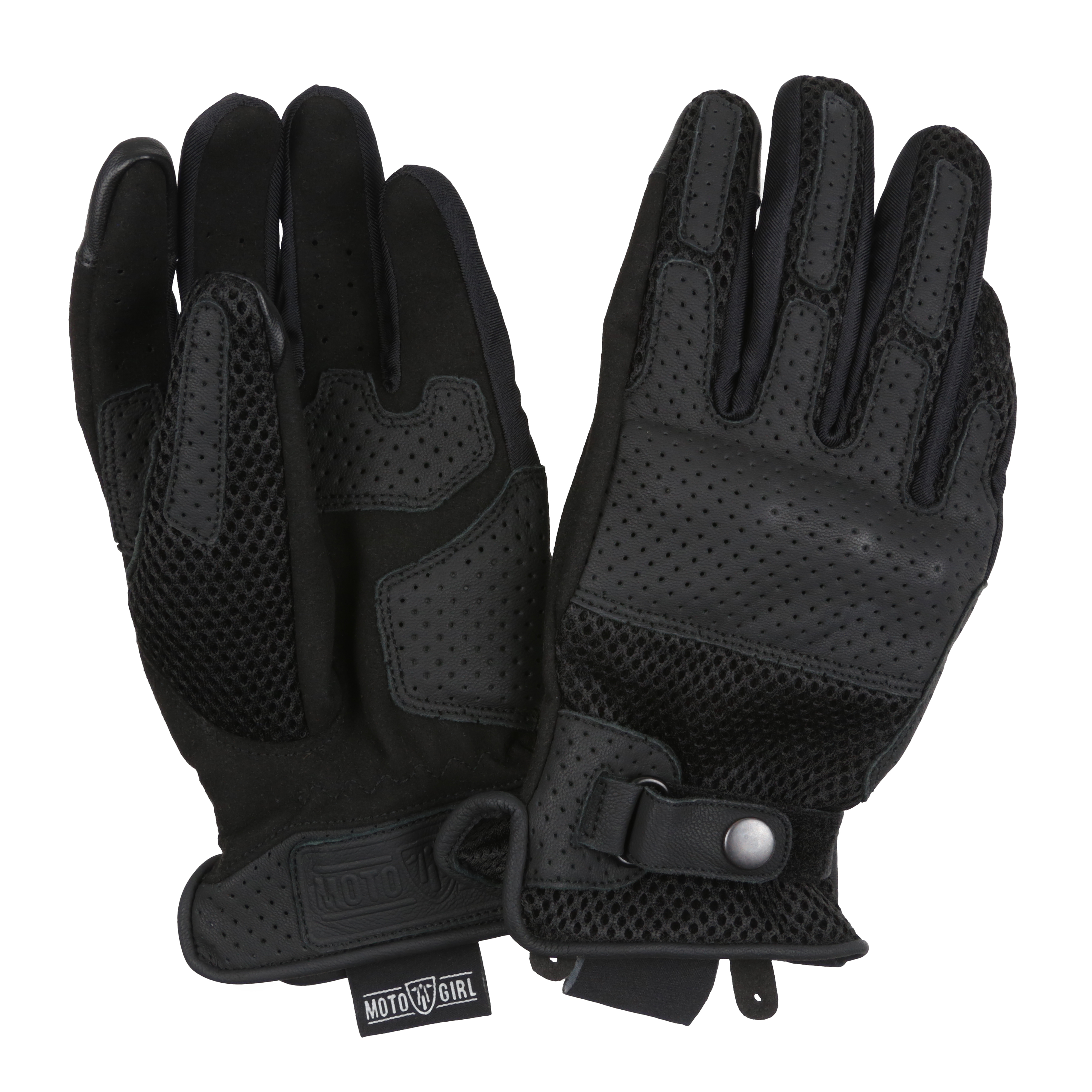 Black women's motorcycle summer gloves from MotoGirl 