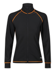 black thermo jacket with orange details from the Motogirl