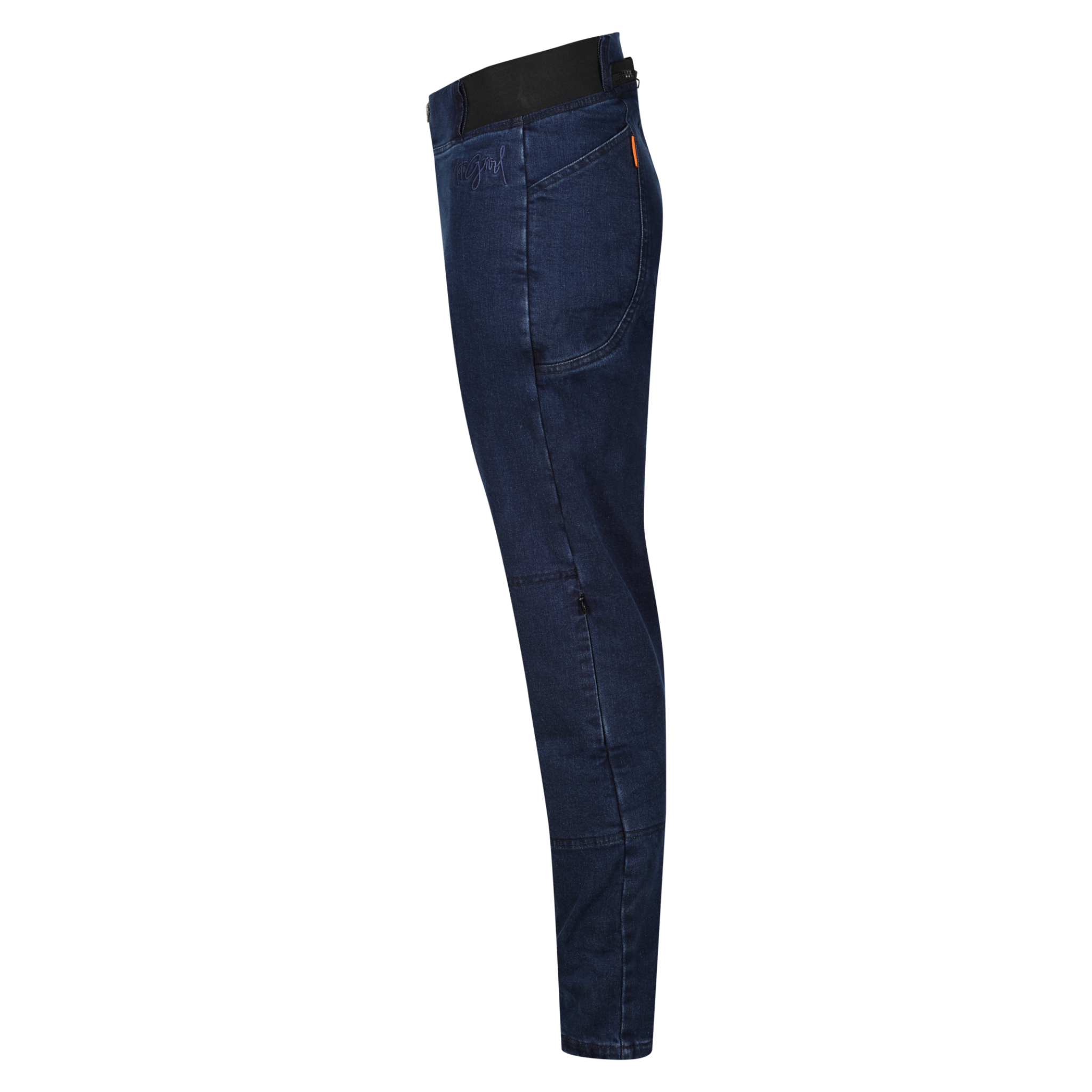 a side of Blue high waisted motorcycle jeggings for women from MotoGirl