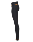 black women's thermo underleggings with orange details from Motogirl