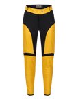 black yellow motorcycle leather and textile pants from the Moto Girl 