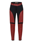 black red motorcycle leather and textile pants from the Moto Girl