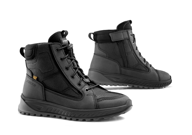 Black motorcycle sneakers with laces from Falco