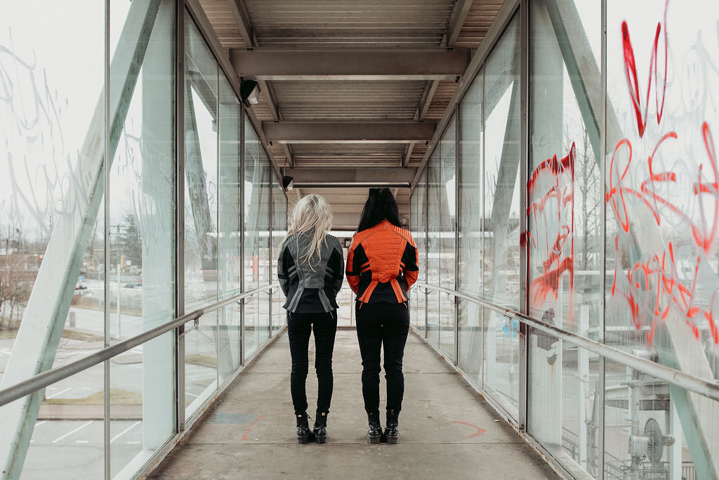 Amelia Orange - Motorrad-Lederjacke für Damen