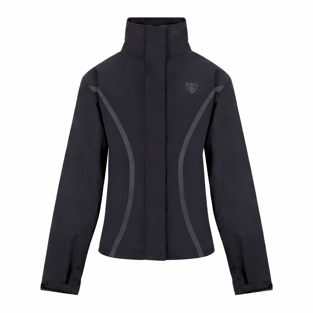 Black jacket with gray accents on a white background