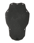 Black protective back pad with geometric pattern on a white background