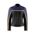 retro style black and purple women motorcycle jacket