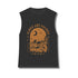 off-black tank top with brown motorcycle motive and oldies but goldies text