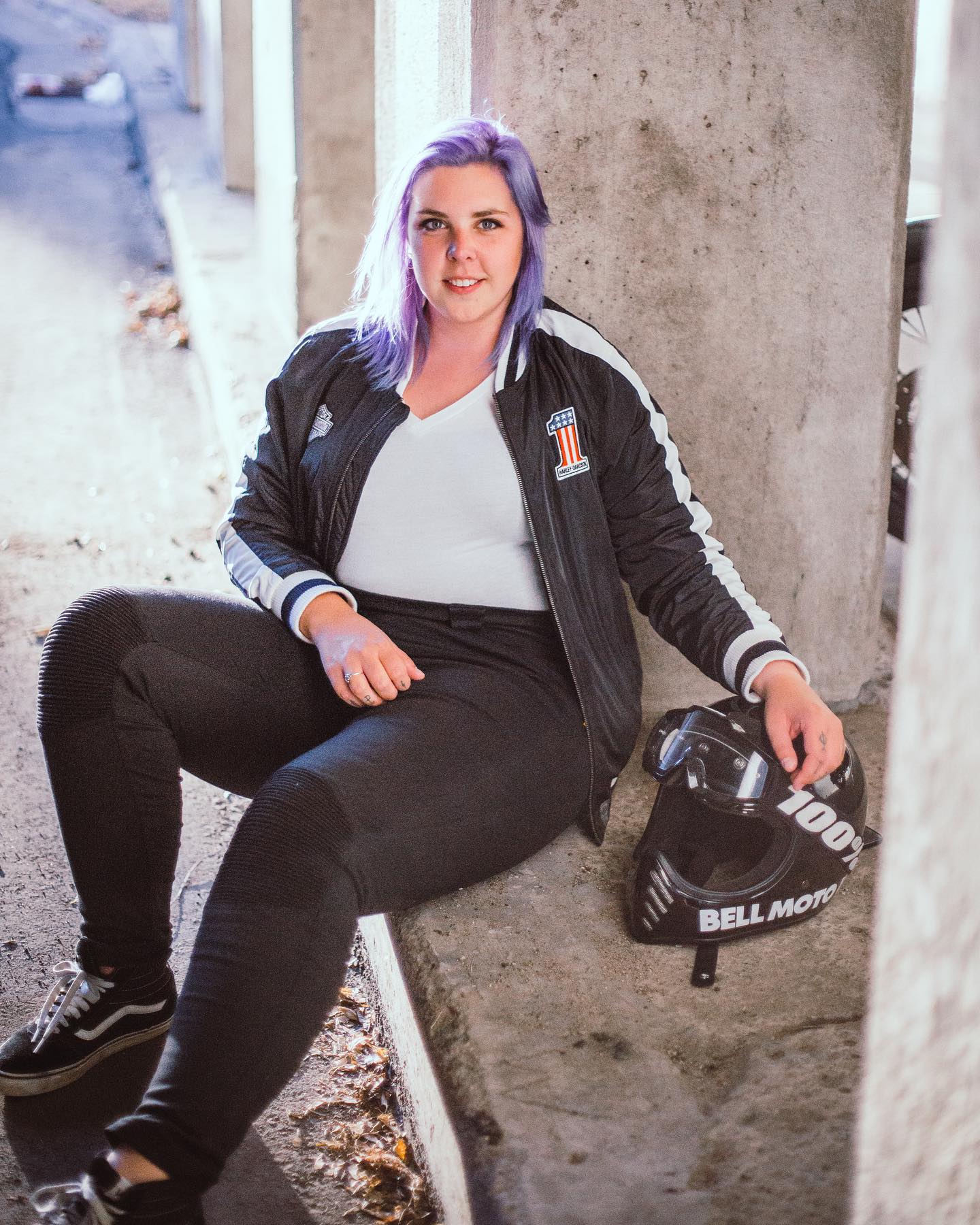 Damen-Motorrad-Leggings mit geripptem Knie-Design