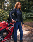 Amelia Black - Motorrad-Lederjacke für Damen