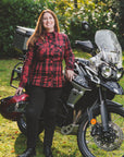 Damen-Motorrad-Leggings mit geripptem Knie-Design