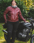 Damen-Motorrad-Leggings mit geripptem Knie-Design