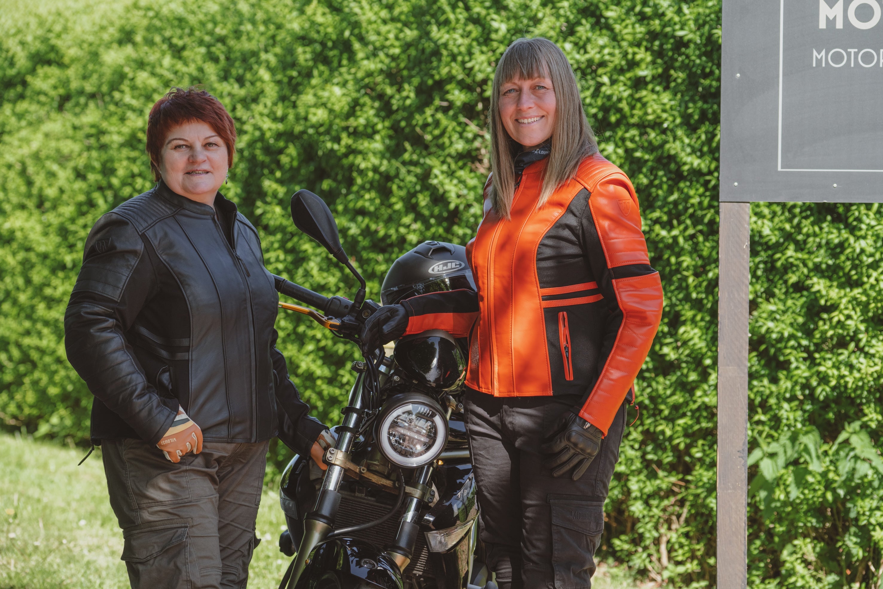 Amelia Orange - Motorrad-Lederjacke für Damen