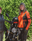 Amelia Orange - Motorrad-Lederjacke für Damen