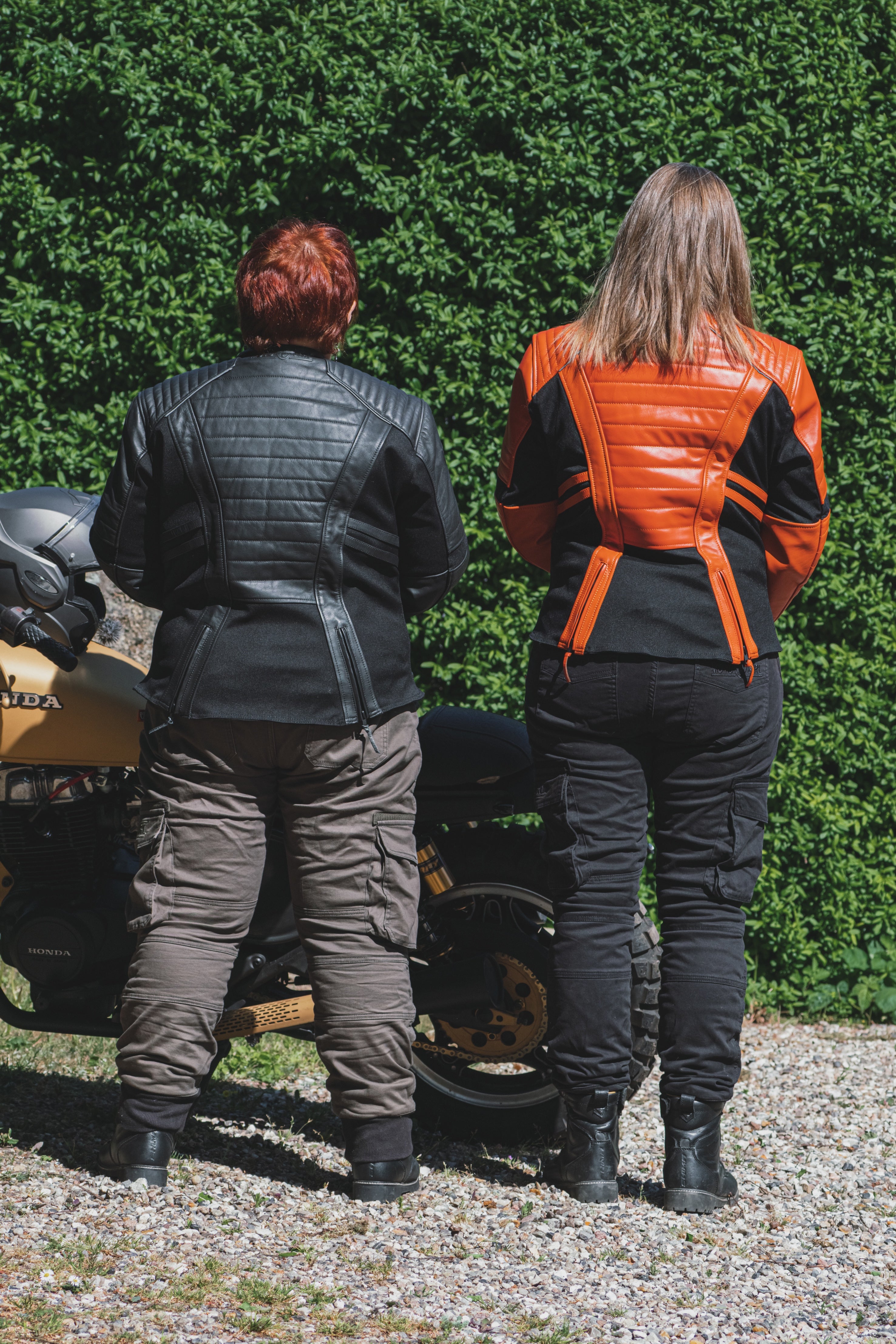 Amelia Orange - Motorrad-Lederjacke für Damen