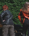 Amelia Orange - Motorrad-Lederjacke für Damen