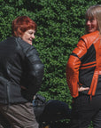 Amelia Orange - Motorrad-Lederjacke für Damen