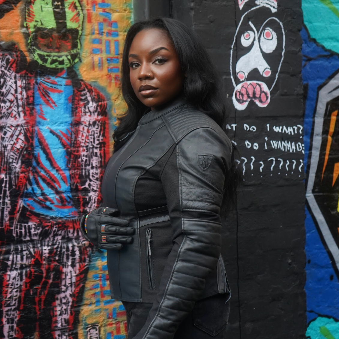 Amelia Black - Motorrad-Lederjacke für Damen