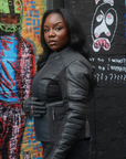 Amelia Black - Motorrad-Lederjacke für Damen