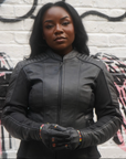 Amelia Black - Motorrad-Lederjacke für Damen
