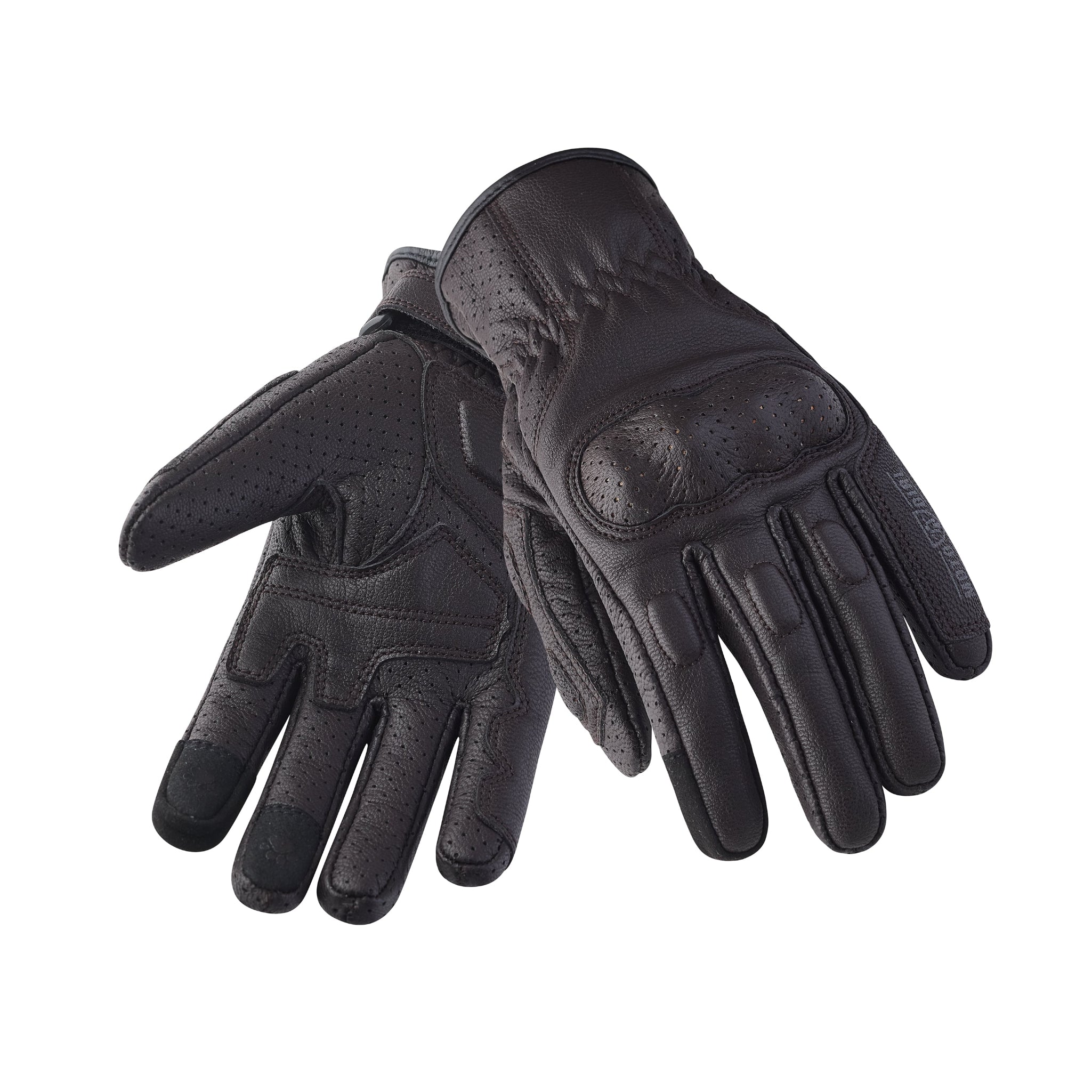 Pair of black gloves on a white background