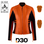 bright orange motorcycle leather jacket for women with front zipper and D3O protectors